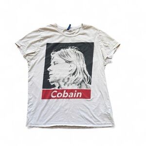 H&M Divided Kurt Cobain Nirvana Graphic T-Shirt White XL
